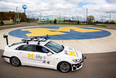 A specially equipped Lincoln MKZ, based at Mcity, is an open-source connected and automated research vehicle available to U-M faculty and students, startups and others to help accelerate innovation.  